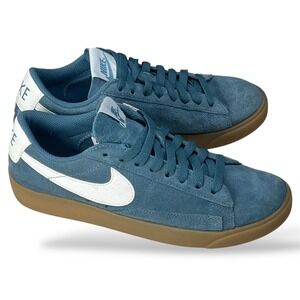 Nike Blazer Low SD Teal Blue Suede Gum Sole Sneakers AV9373-406 Womens 7.5